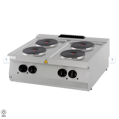  Μαγειρική εστία βαρέως τύπου - 4 εστίες - Ηλεκτρική - Διπλή μονάδα - 70 cm βάθος